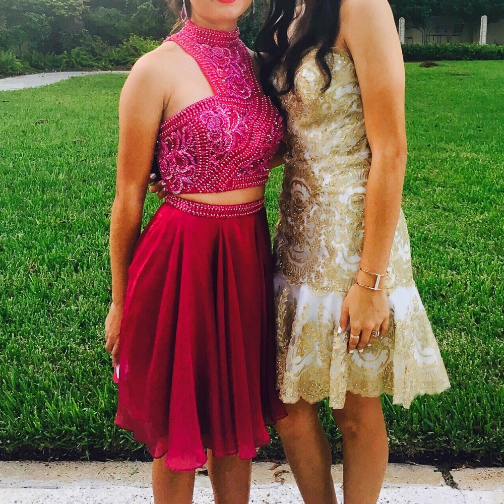 Sherri hill Magenta 2 - piece hoco dress